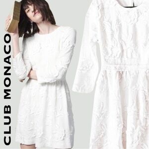 Club Monaco Mini Dress | Roan | White | Floral | A-Line | Size 4